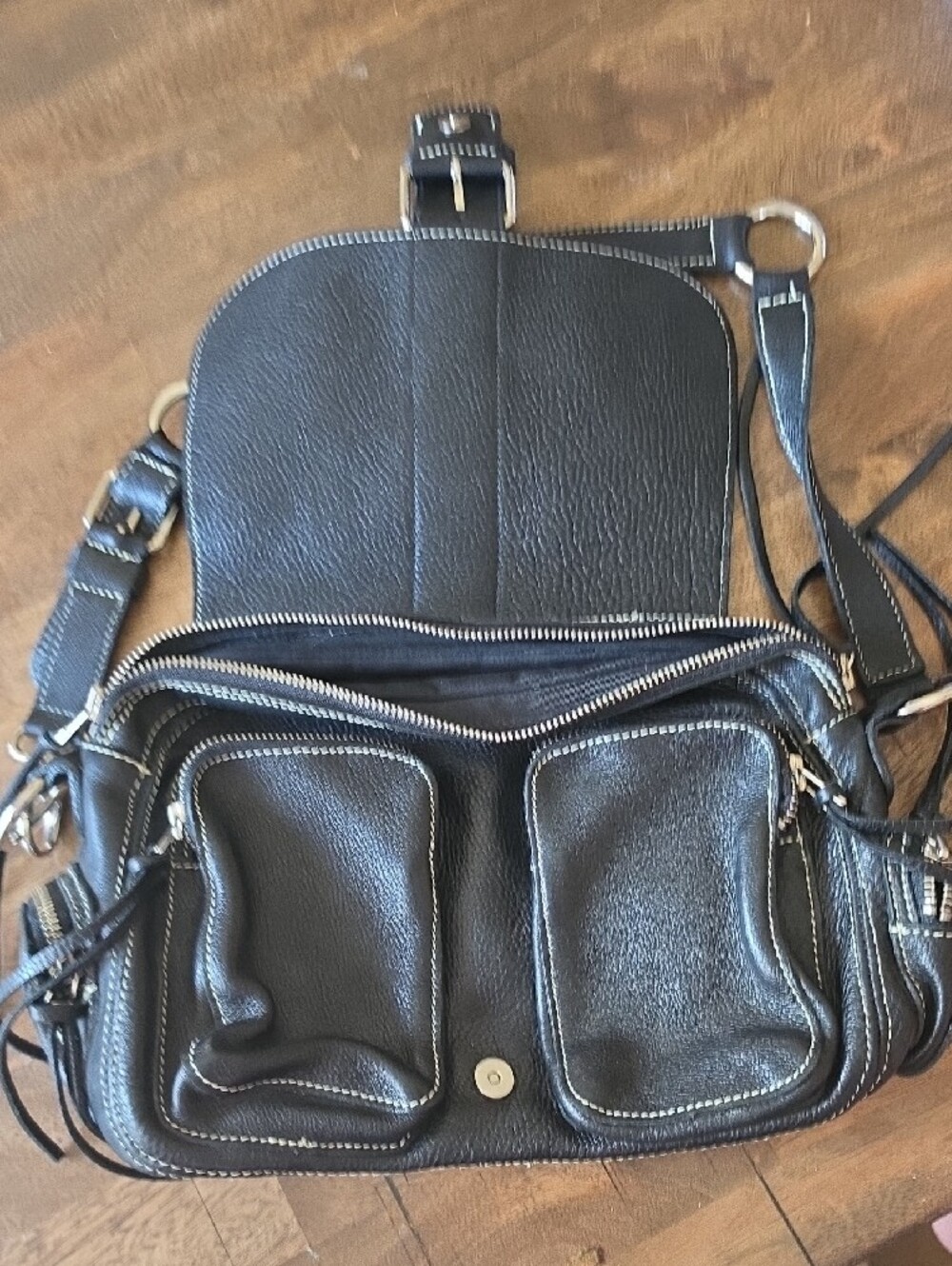 Vintage Roots Canadian Handmade Black Leather Purse - Picture 2 of 6